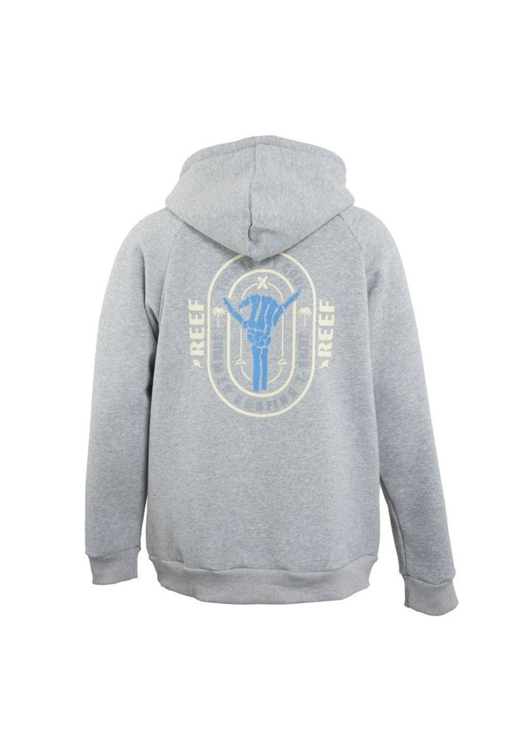 Poleron Men Grey Hoodie Hand Blue-2