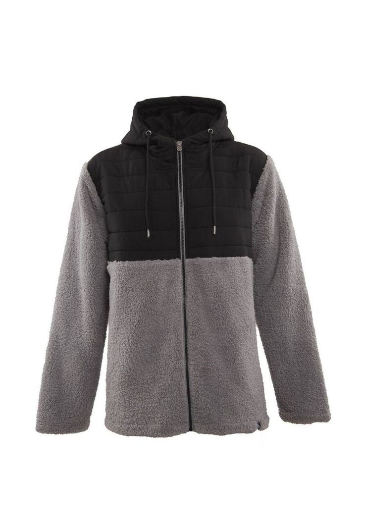 Poleron Sherpa Men Full Zip  Black Grey-0