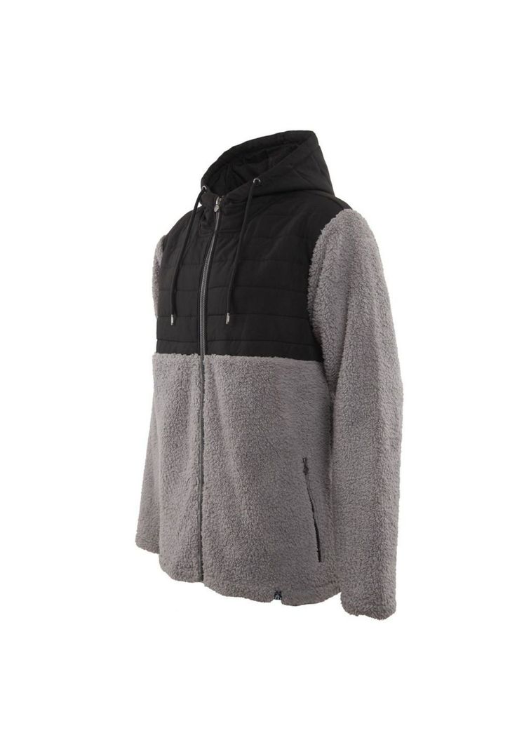Poleron Sherpa Men Full Zip  Black Grey-1
