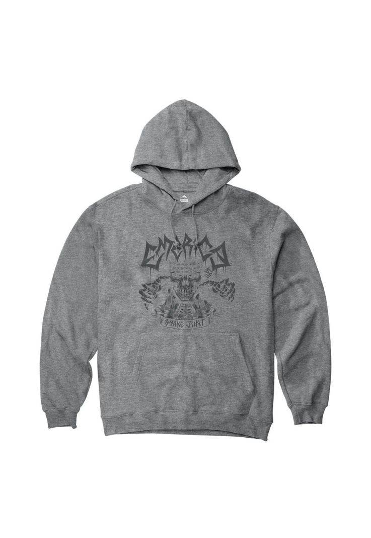 Poleron Men x Shake Junt Skull Grey Heather Hoodie-0