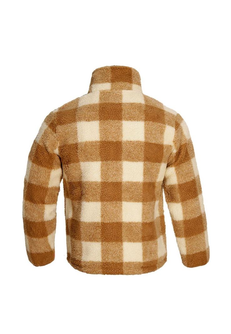 Sherpa Women Full Zipper Brown Beige-1