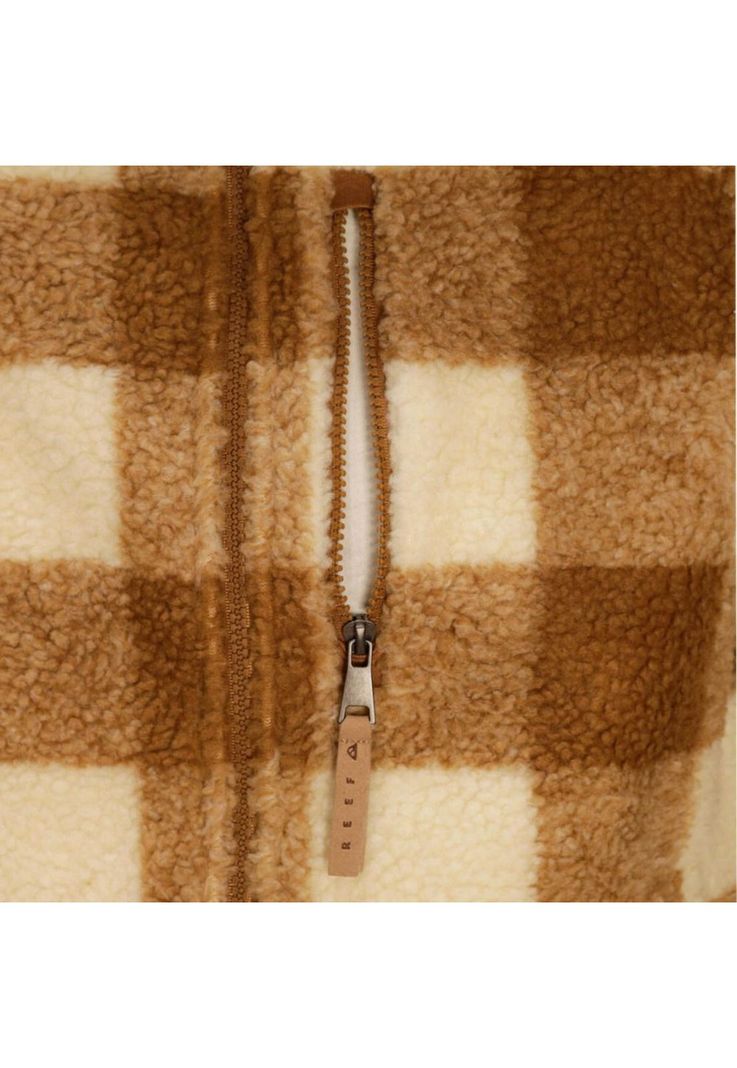 Sherpa Women Full Zipper Brown Beige-3