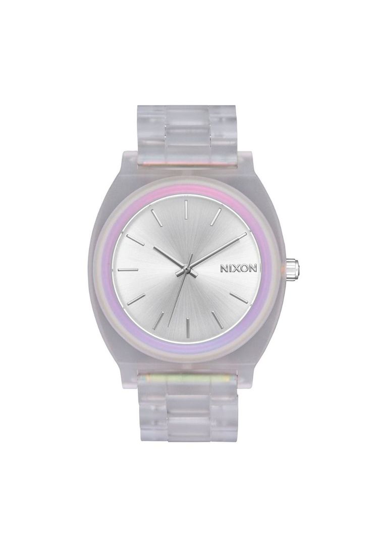 Reloj Time Teller Acetate Clear Silver-0