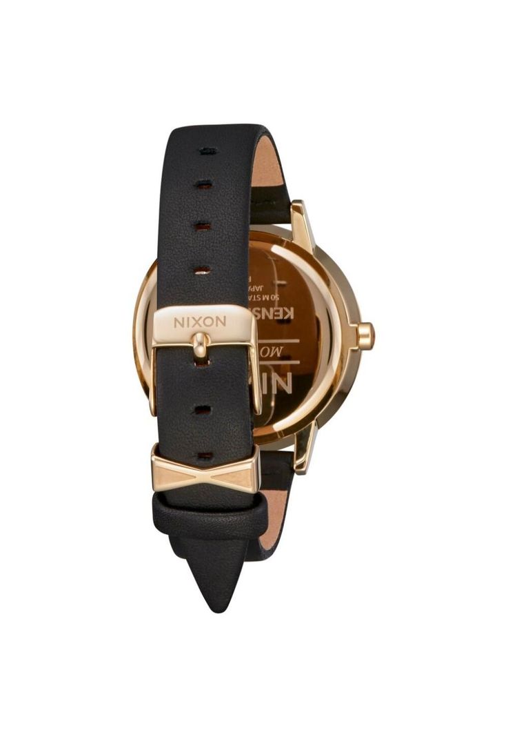 Reloj Kensington Leather Gold Bar Black-1