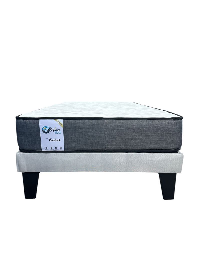 BASE PLAZA Y MEDIA + COLCHON BEIGE-0