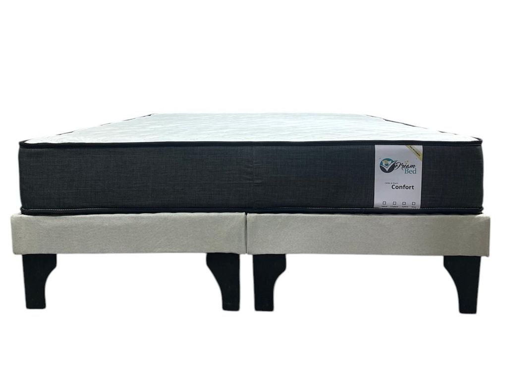 Base europea 2 plazas + colchon dreambed beige-0