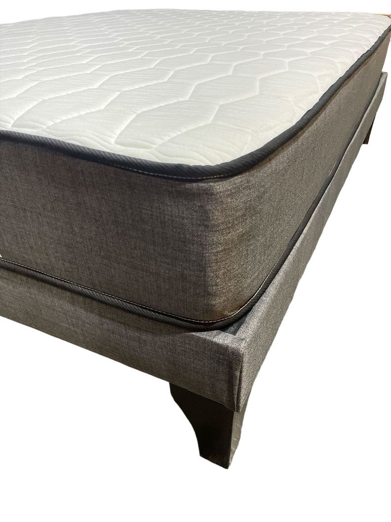CAMA EUROPEA 2 PLAZAS LINEAL EN V Gris-4