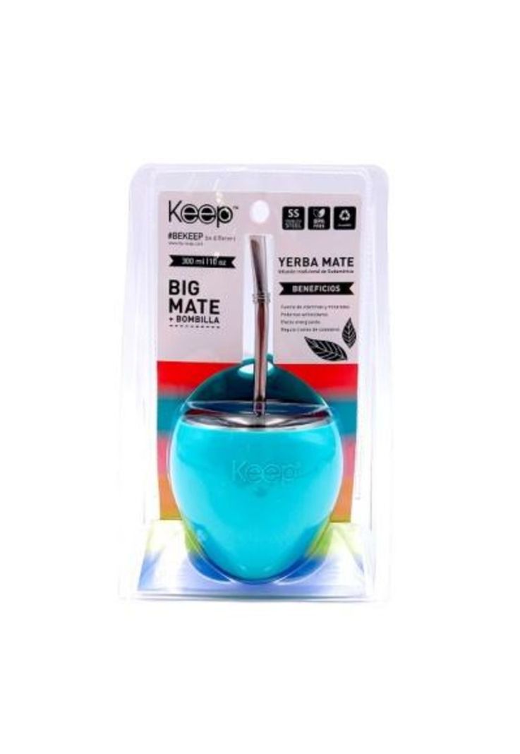 Matero Big Mate con Bombilla 300 ml Diseño Turquesa-1
