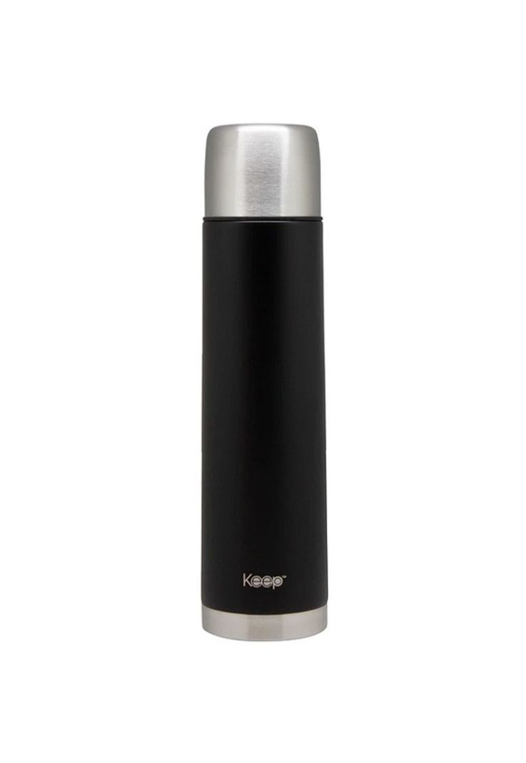 Termo Bala 1 Lt Acero Inoxidable Negro Keep-1