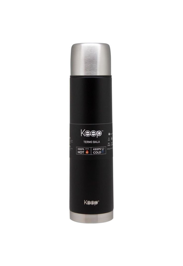 Termo Bala 1 Lt Acero Inoxidable Negro Keep-0