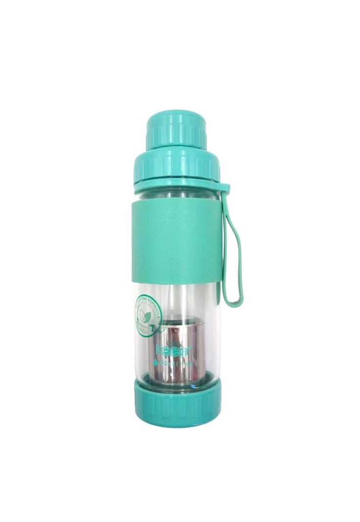 Botella Infusora de Vidrio Turquesa Keep-0