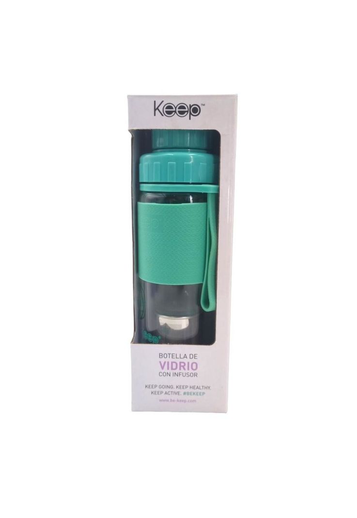 Botella Infusora de Vidrio Turquesa Keep-1