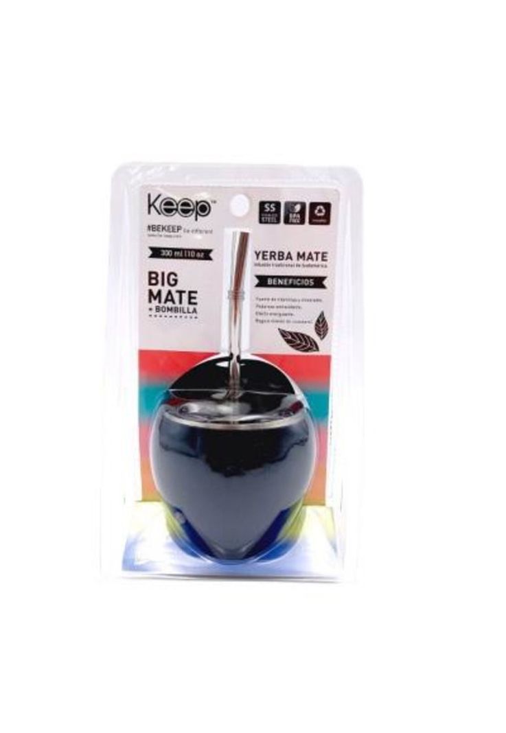 Matero Big Mate con Bombilla 300 ml Diseño Negro-1
