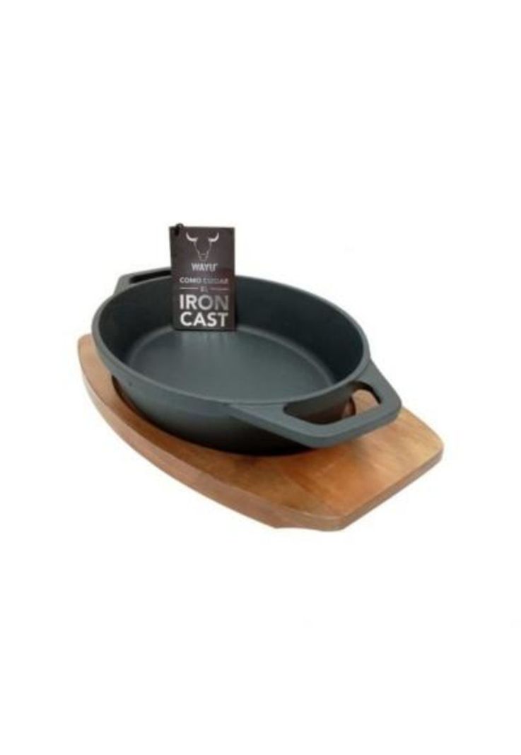 Cacerola Hierro Fundido con Base Madera Acacia Wayu-0
