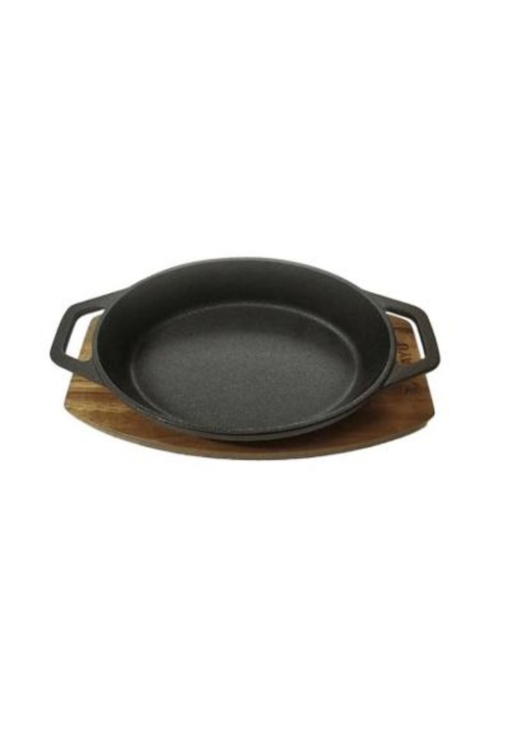 Cacerola Hierro Fundido con Base Madera Acacia Wayu-1
