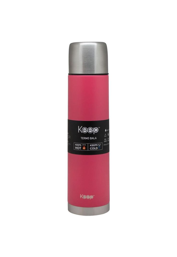 Termo Bala 1 Lt Acero Inoxidable Rosado Keep-0