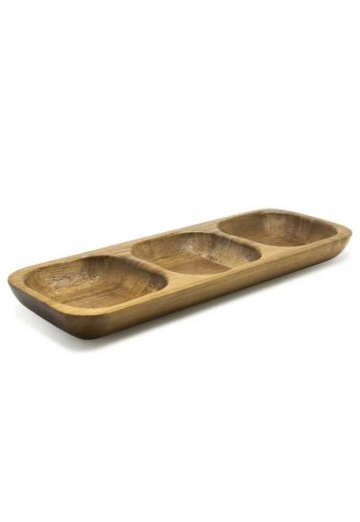 Plato Aperitivo 3 Compartimientos Madera Acacia Wayu-0