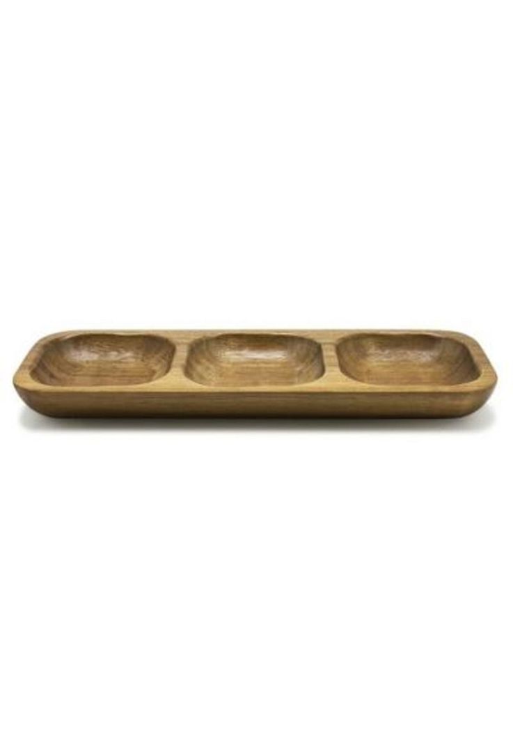 Plato Aperitivo 3 Compartimientos Madera Acacia Wayu-1