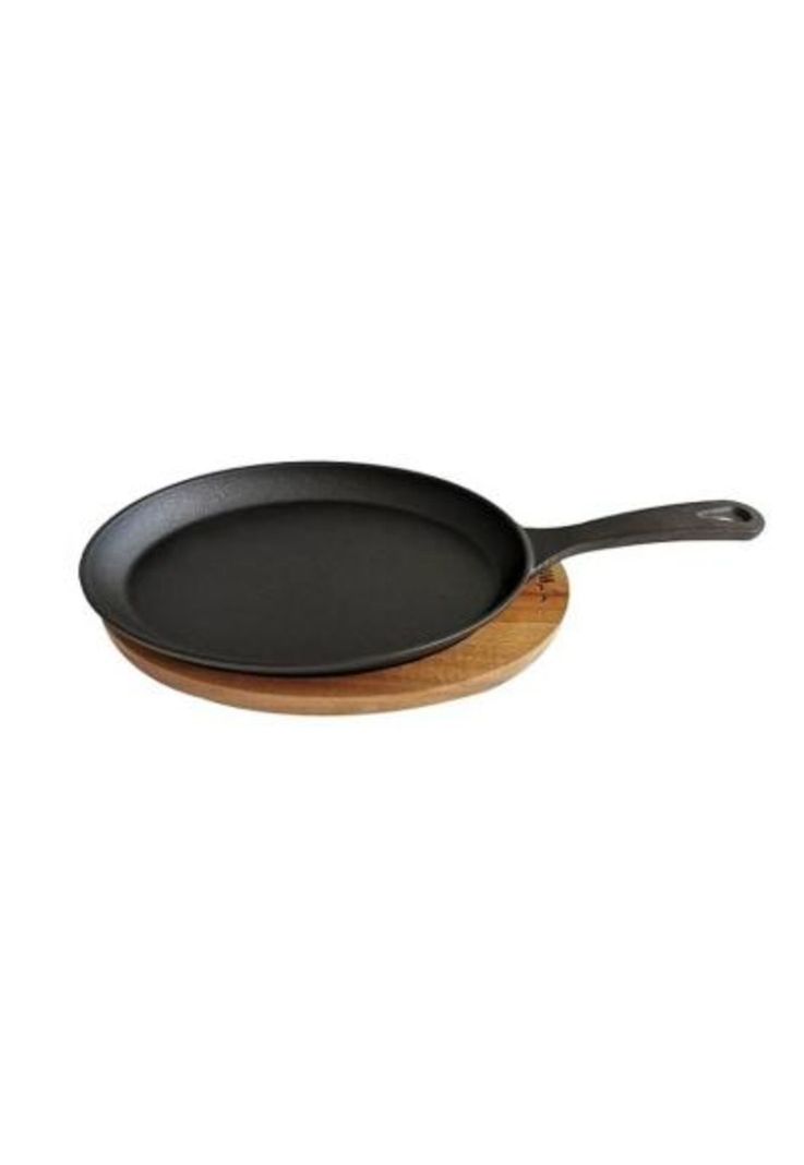 Sartén Hierro Fundido con Base Madera Acacia Wayu-0