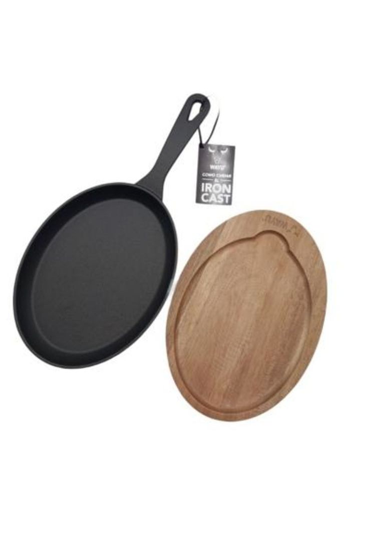 Sartén Hierro Fundido con Base Madera Acacia Wayu-3