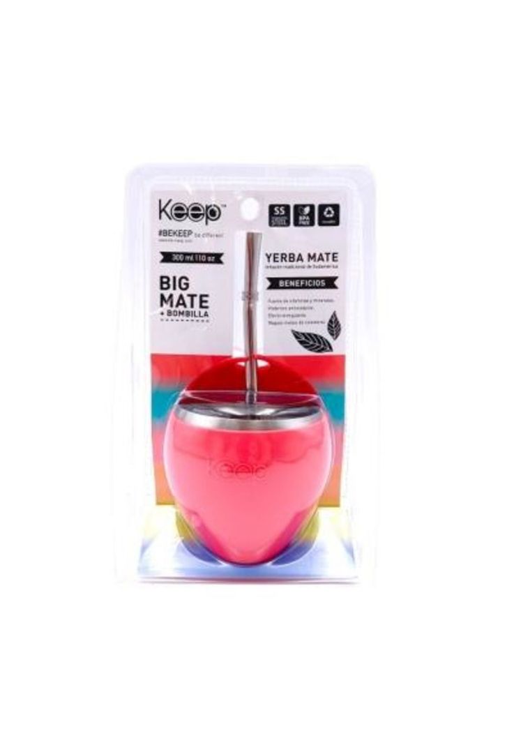 Matero Big Mate con Bombilla 300 ml Diseño Rosado-1