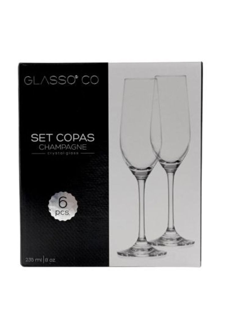 Set 6 Copas Cristal Para Espumante 235ml-2
