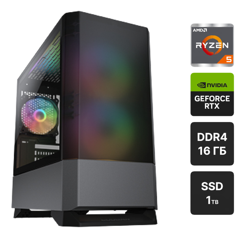 Pc Gamer Mg140 Rgb Ryzen 5/rtx3050/16gb/ssd-1000/wi-fi-0