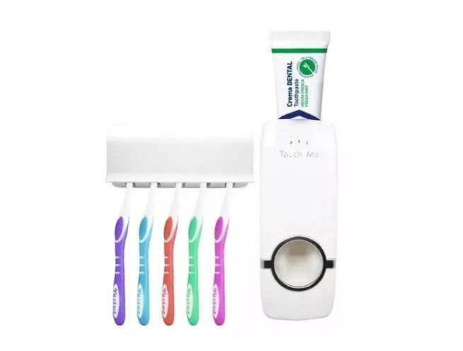 Dispensador para pasta de dientes y portacepillos-0