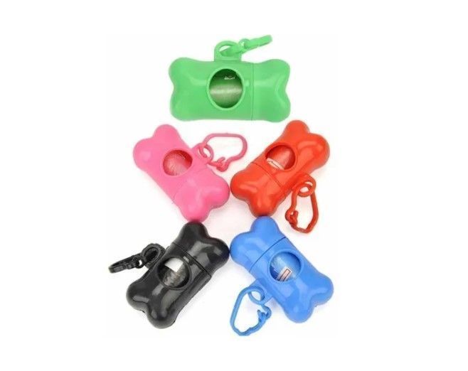 Dispensador De Bolsa de Basura + 2 Rollos Para Paseo De Mascota Color al Azar-3