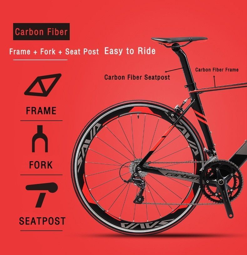 Bicicleta Ruta Sava Carbono Wind Of war 2 18S R3000 Black Orange-1
