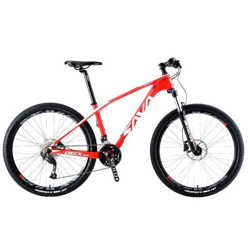 SAVA DECK 2.0 CARBONO RED WHITE 29"-0