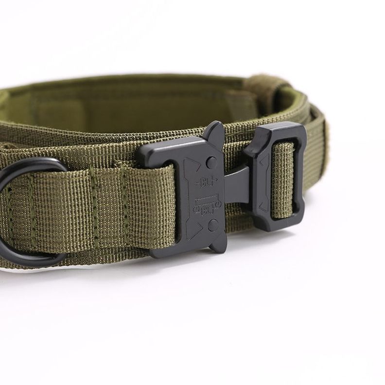 Collar Táctico con Correa Talla XL Verde Perro Mascotas-2
