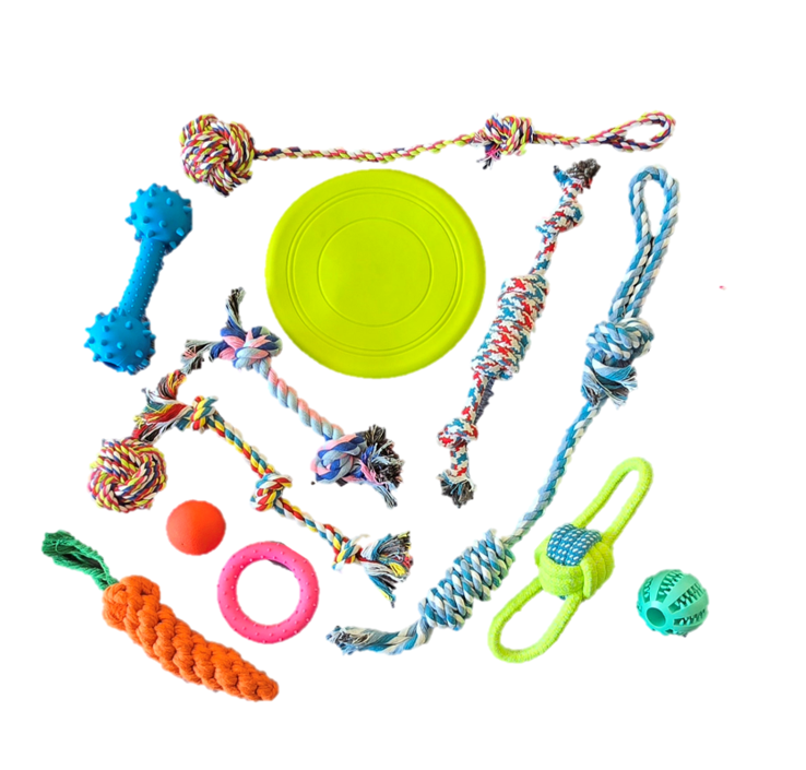 Set 13 Juguetes Mascotas Perro Pelota Dental Cuerdas Nudos-0