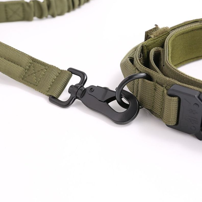 Collar Táctico con Correa Verde para Mascotas Perros-5