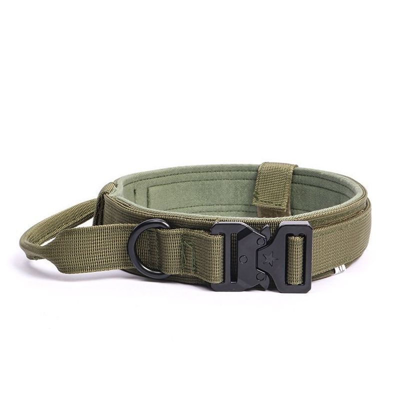Collar Táctico con Correa Verde para Mascotas Perros-6