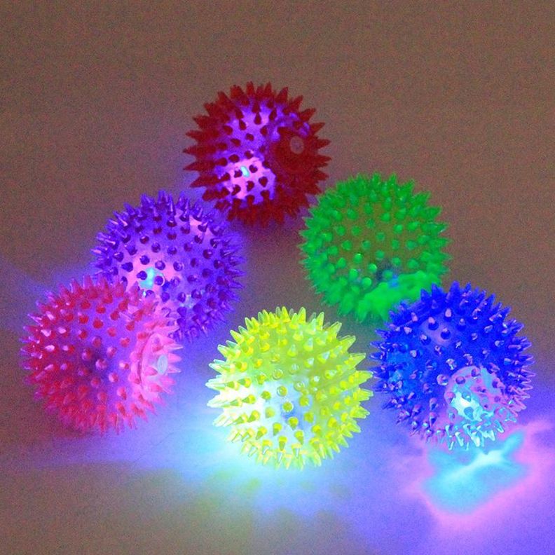 Set 3 Pelotas Juguete Luz y Sonido Mascotas Perros Gatos 6cm-4