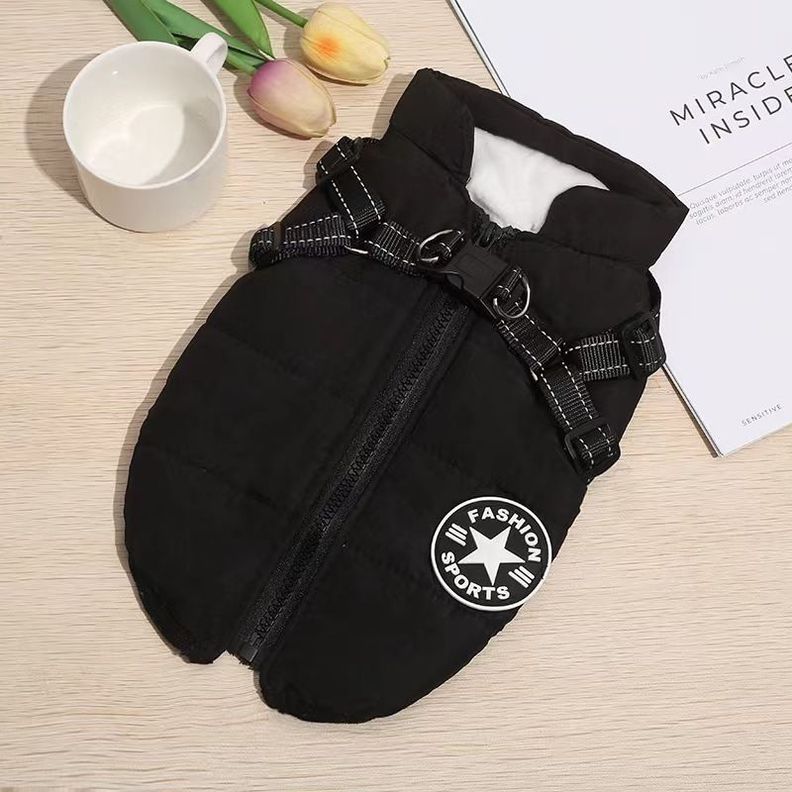 Parka Chaqueta Impermeable Talla L Perro Negro-5