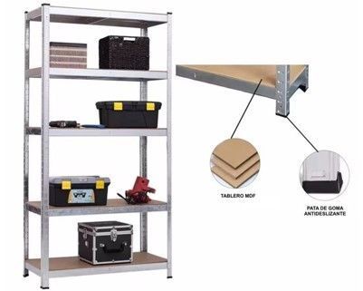 ESTANTE METALICO GALVANIZADO 180X90X40CM 5 REPISAS DE MDF AJUSTABLES 175K POR REPISA-3