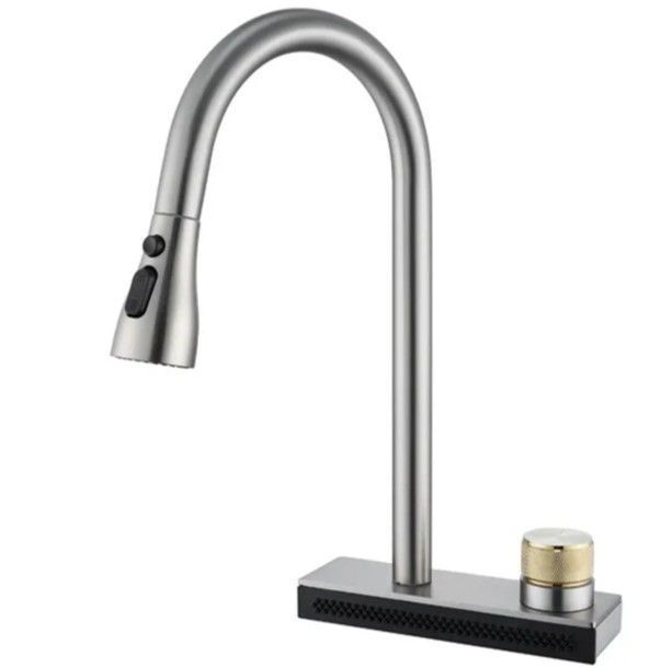 Grifo Extraíble De Cocina 360° Mezclador De Lluvia Rotación-0