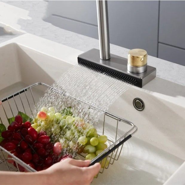Grifo Extraíble De Cocina 360° Mezclador De Lluvia Rotación-1