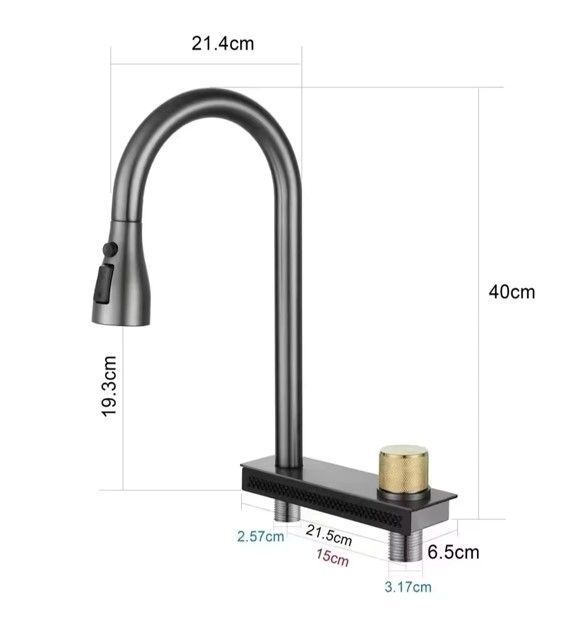 Grifo Extraíble De Cocina 360° Mezclador De Lluvia Rotación-5