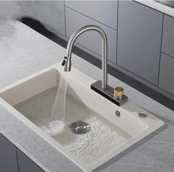 Grifo Extraíble De Cocina 360° Mezclador De Lluvia Rotación-6