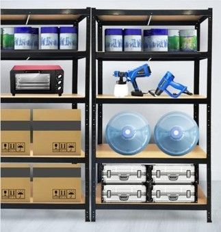 ESTANTE METALICO NEGRO 180X90X40CM 5 REPISAS DE MDF AJUSTABLES 175K POR REPISA-6