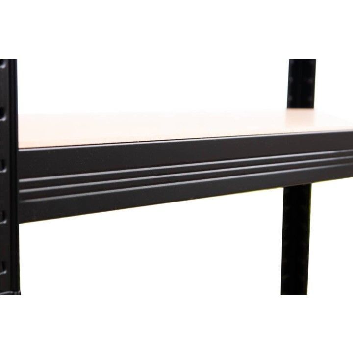 ESTANTE METALICO NEGRO 180X90X40CM 5 REPISAS DE MDF AJUSTABLES 175K POR REPISA-7