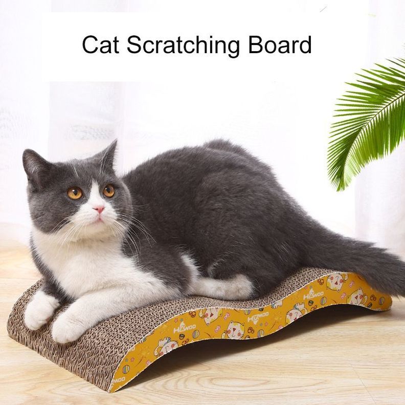 Rascador para Gatos de Cartón Corrugado Catnip Hierba-1