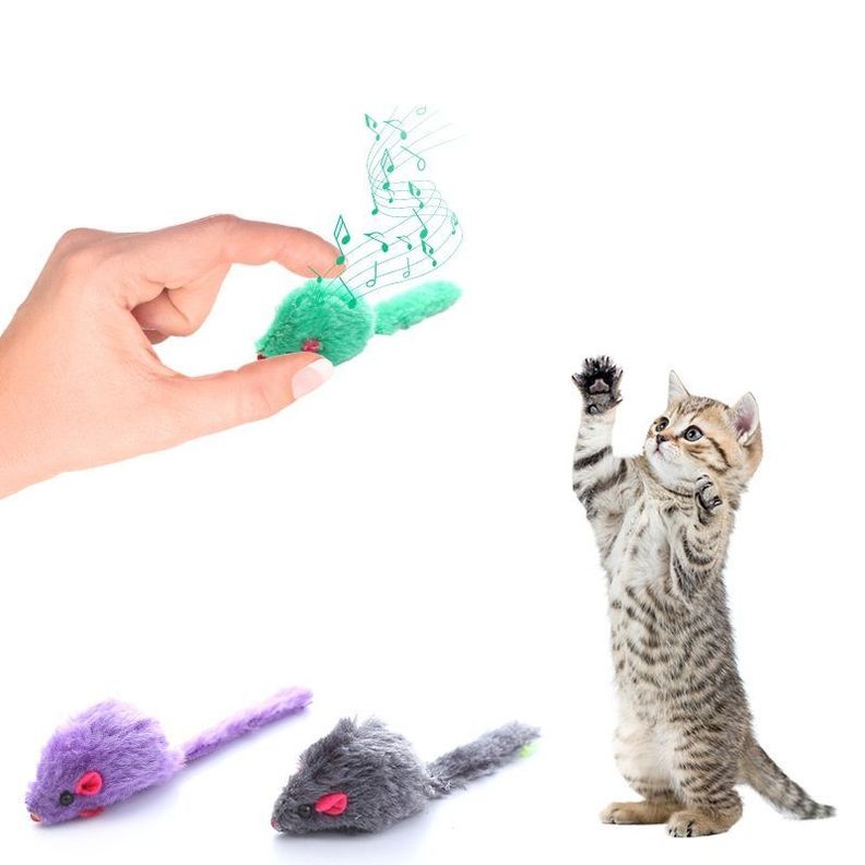 Set De 12 Ratones De Juguetes Para Gatos Mascotas 10 Cm-1