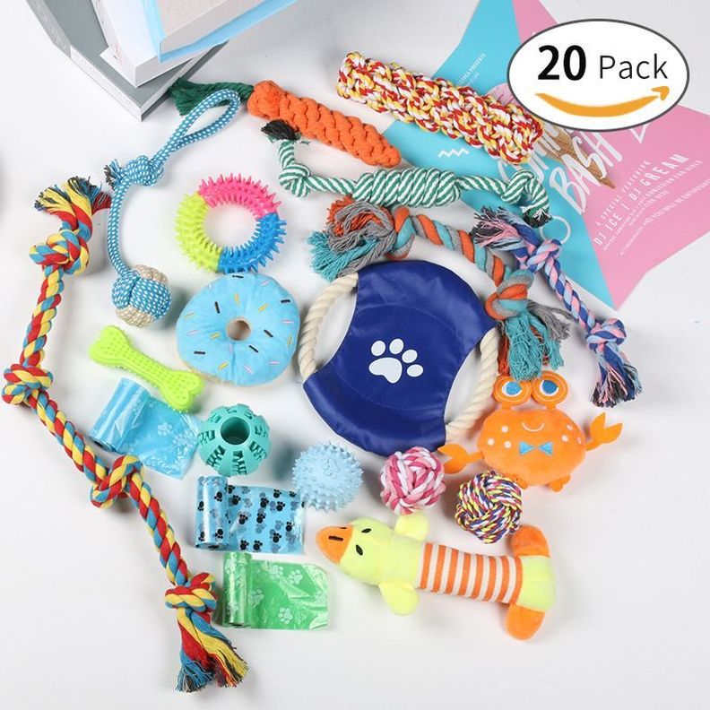 Set 20 Juguetes Mascotas Perro pelota dental, Cuerdas, Nudos-0
