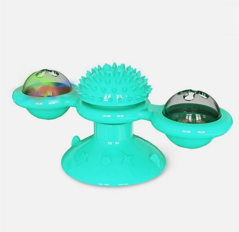 Juguete Antiestres para Gatos Catnip Tocadisco Molino Viento