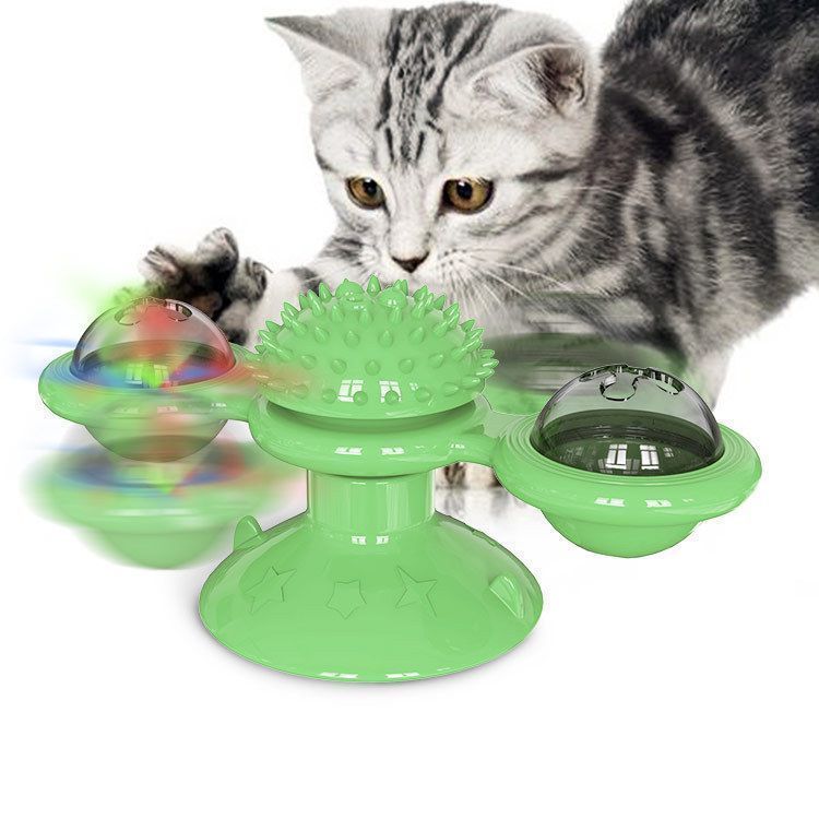 Juguete Antiestres para Gatos Catnip Tocadisco Molino Viento