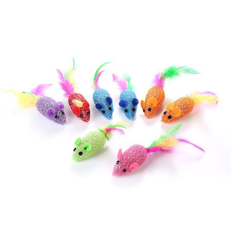 Set De 12 Ratones De Juguetes Para Gatos Mascotas 13 Cm-1